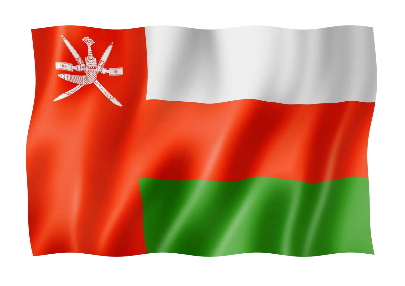 Waving Oman flag