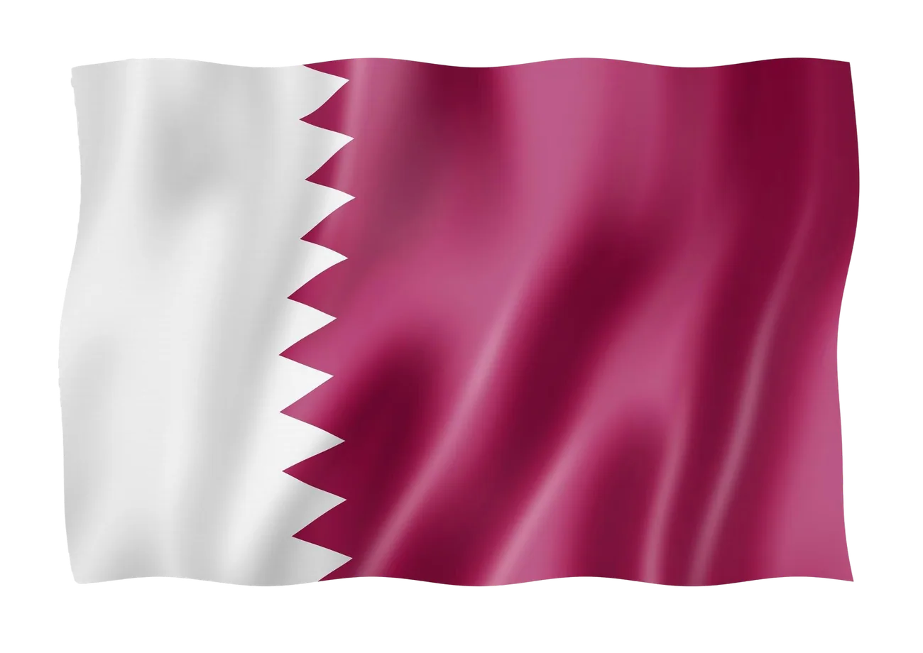 Waving Qatar flag