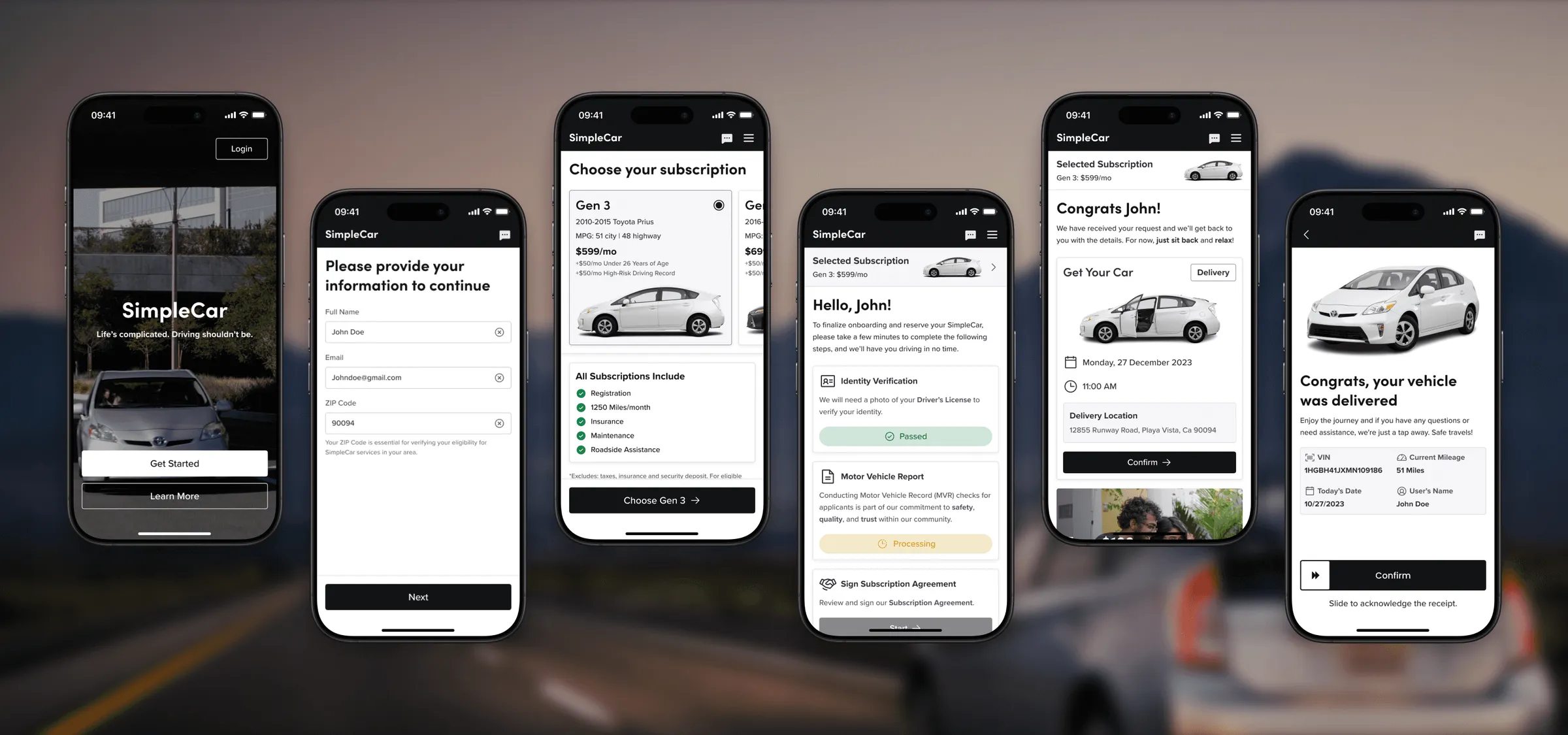 SimpleCar screen 2