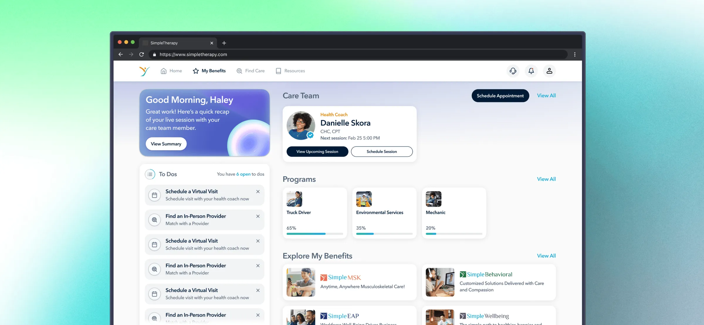 SimpleTherapy screen 7